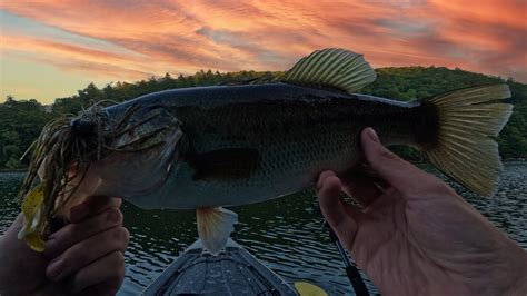 Fishing A Secluded Mountain Lake For Aggressive Bass Fall Kayak