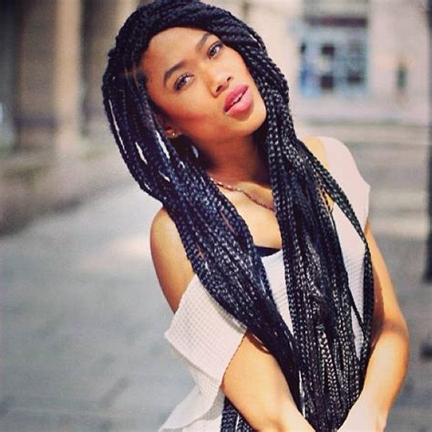 Side Swept Box Braids Unruly