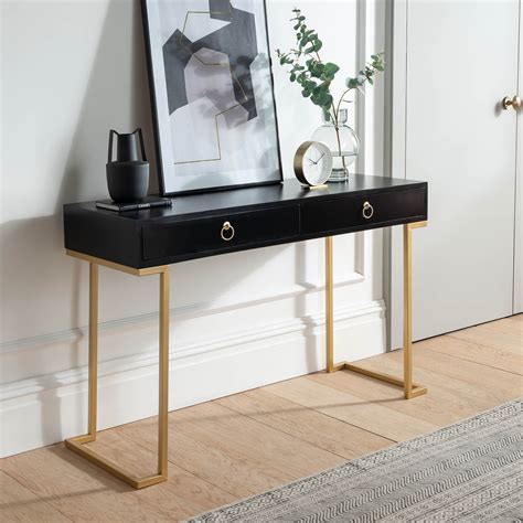 Console Table With Drawers Black | stickhealthcare.co.uk