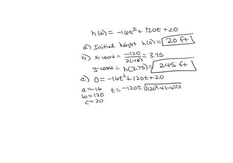 Solved Texts Homework Applications Of Quadratic Functions Homework Applications Of Quadratic