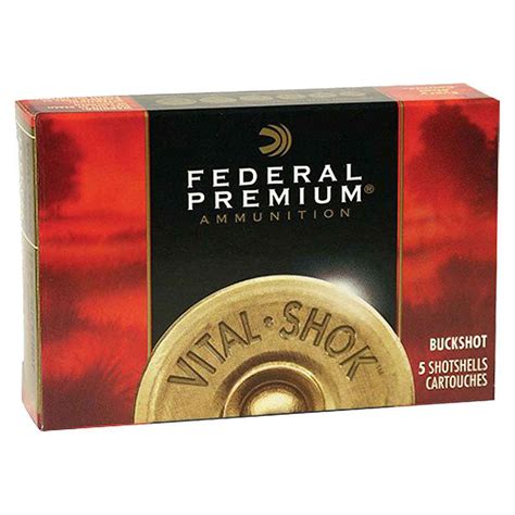 Federal Premium Vital Shok 12 Gauge 3in 4 Buck Buckshot Shotshells 5 Rounds Sportsman S