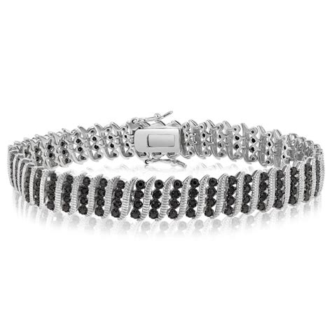 1 Carat Black Diamond Tennis Bracelet In Silver Shiels Jewellers