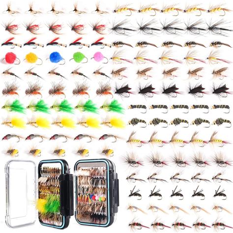 Maxcatch 120 Pcs Fly Fishing Flies Kit Handmade Assortment Drywet