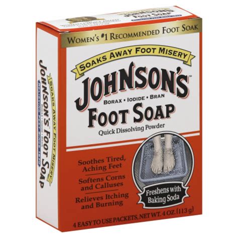 Johnsons Foot Soap Quick Dissolving Powder 4 Ct 1 Oz Kroger