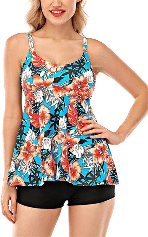 Heekpek Zweiteiliger Badeanzug Für Damen Tankini Set Mit Shorts