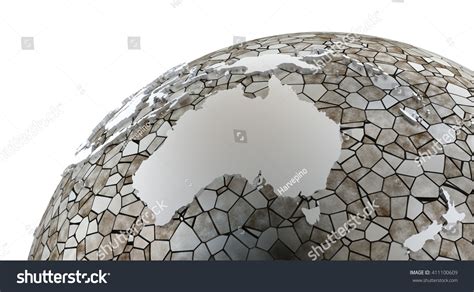 Australia On Metallic Model Planet Earth Stock Illustration