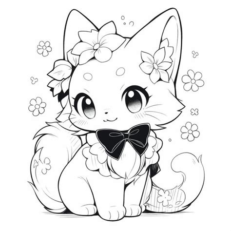 5 Gatitas Kawaii Manga Chibi Adorables Para Colorear Chibi Coloring Pages Cat Coloring Page