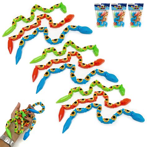 9 Pcs Jointed Snake Toys Wiggle Plastic Snakes Party Favor Kids Sensor