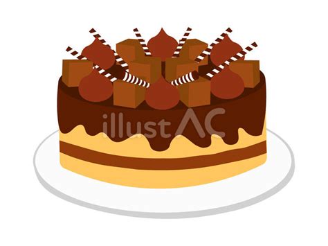 チョコレートケーキイラスト No 23186507／無料イラストフリー素材なら「イラストac」