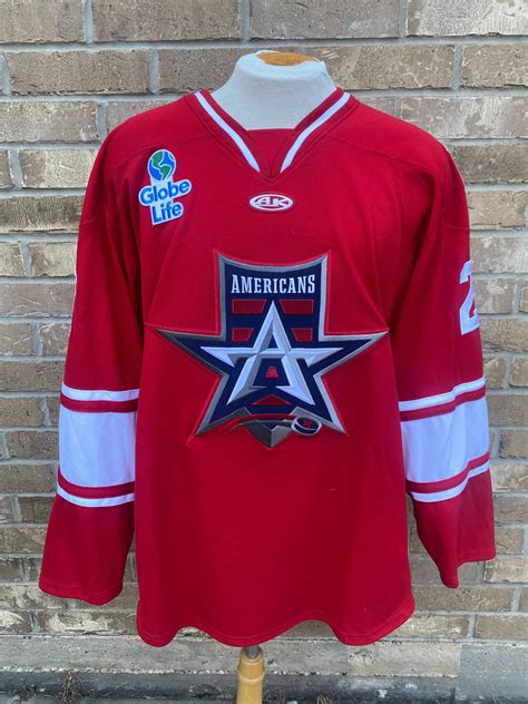 AK Allen Americans ECHL Pro Stock Game Used Jerseys Red 8965 | SidelineSwap