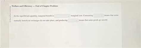 Solved Ab Welfare And Efficiency End Of Chapter Problemat Chegg