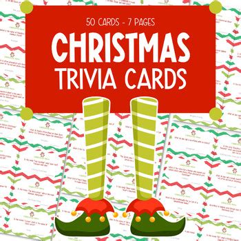 50 Christmas Trivia Cards Classroom Party Game Holiday Activity ELA