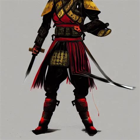 Full Body Shot Of Samurai Concept Art Fantasy Stable Diffusion