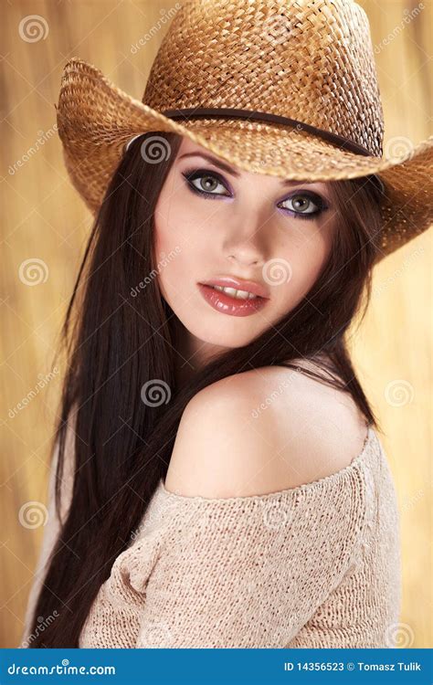 Beautiful Cowgirl Stock Image Image Of Fashion Brim 14356523