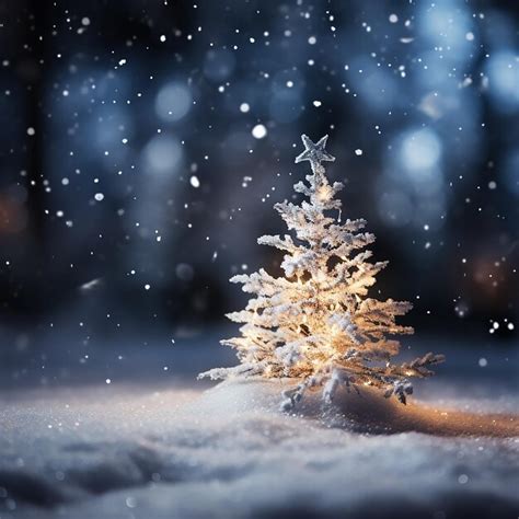 Premium Photo Blurred Christmas Tree Snow Christmas Background