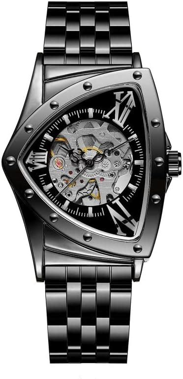 Forsining Stainless Steel Automatic Mechanical Skeleton Traingle Analog