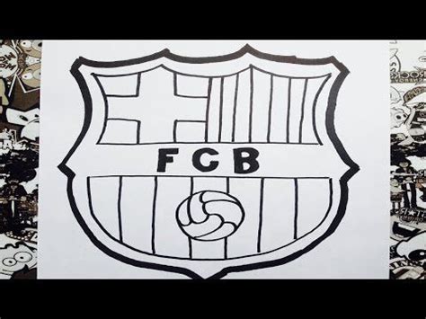 Como Dibujar El Escudo Del Barcelona How To Draw Barcelona Logo