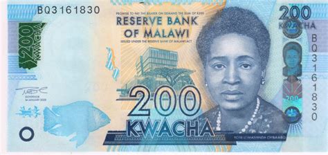 Malawi 200 Kwacha 2022 Unc Currency Note KB Coins Currencies