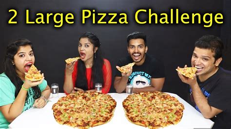 2 Large Pizza Eating Challenge Pizza Eating Competition India 2