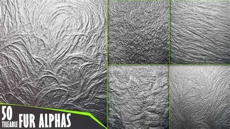 ArtStation 50 Fur And Hair Alphas Tileable Displacement Map Vol 5