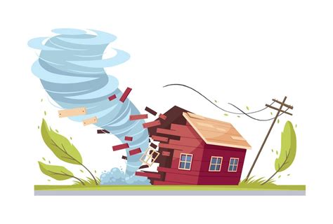 Typhoon Destroying House Composition 3666090 Vector Art at Vecteezy