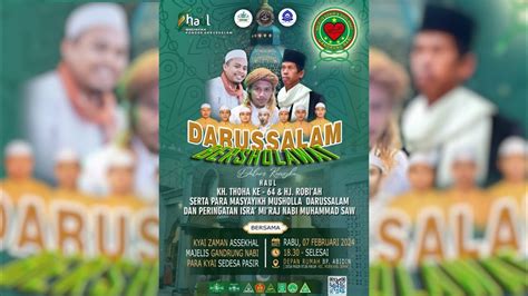 LIVE DARUSSALAM BERSHOLAWAT DALAM RANGKA HAUL DAN ISRA DAN MI RAJ