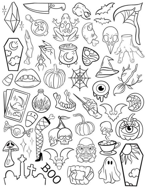 Halloween flash tattoo | Halloween tattoo flash, Tattoo design book ...