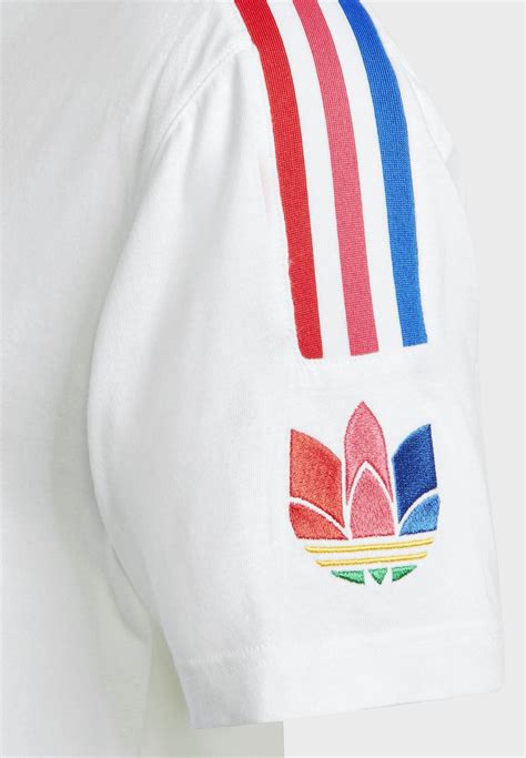 Buy Adidas Originals White Adicolor 3 Stripe Trefoil T Shirt For Men In