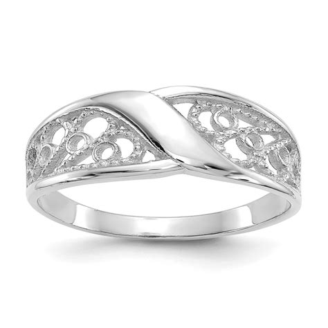 14k White Gold Filigree Ring Diamonds By Monet