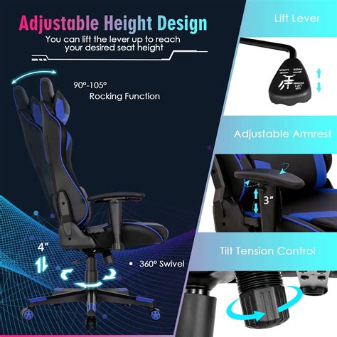 Racing Gamer Oyuncu Koltugu Gaming Chair Rgb Free Sample Reclining