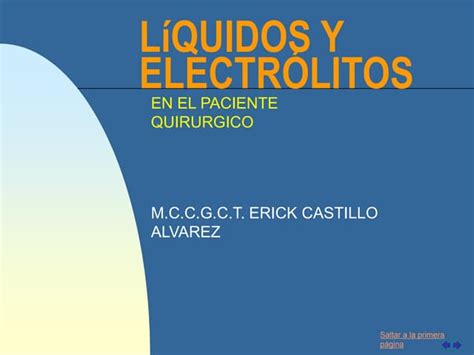 Líquidos Y Electrolitosppt