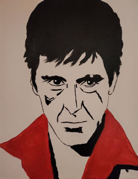 Al Pacino Tony Montana Scarface Hand Painted Fan Art Signed Etsy