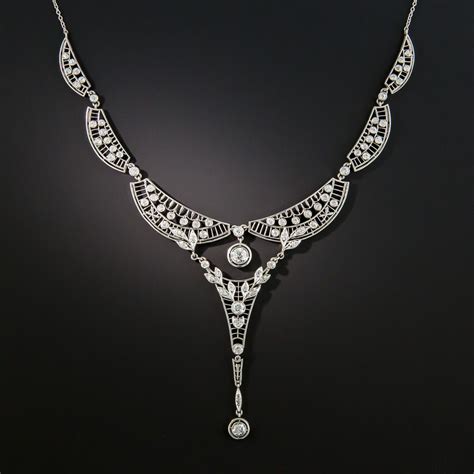 Edwardian Platinum Diamond Necklace | Edwardian jewelry, Beautiful ...