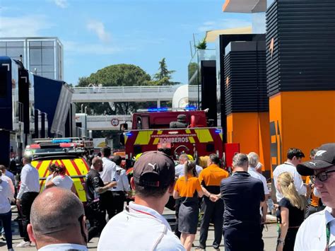 F1 GP Spagna 2024 Incendio Nellhospitality McLaren Pompieri In