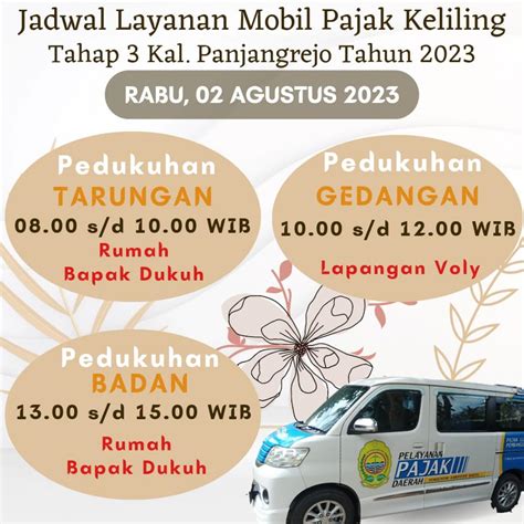 Jadwal Mobil Layanan Jemput Bola Pembayaran Pbb Tahap Tahun