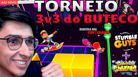 Hoje Tem TORNEIO 3v3 do THEUS BUTECÃO Jogando STUMBLE GUYS