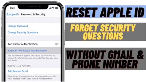 How To Reset Forget Apple Id Security Questions Without Gmail And Phone