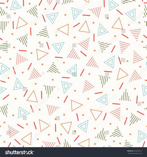 Retro Memphis Geometric Line Shapes Seamless Stock Vector Royalty Free