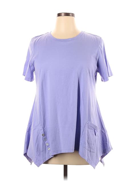 Logo By Lori Goldstein Purple Short Sleeve Top Size Xl 70 Off Thredup