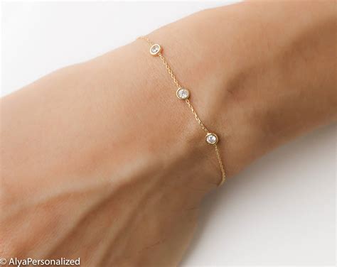 14k Gold Birthstone Bracelet Bracelets For Women Friendship Etsy