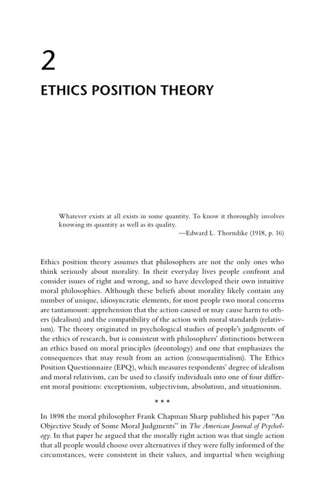 Pdf Ethics Position Theory