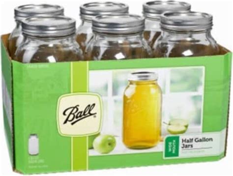 Ball Glass Wide Mouth Mason Jar 64oz 6 Pack 6 Pcs Kroger