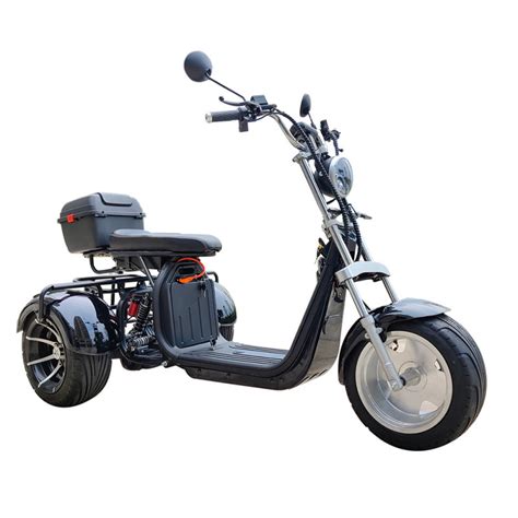 2000w Fat Tire Electric Scooter 3 Wheels With Aluminum Wheel 20ah 60v Black Toolots