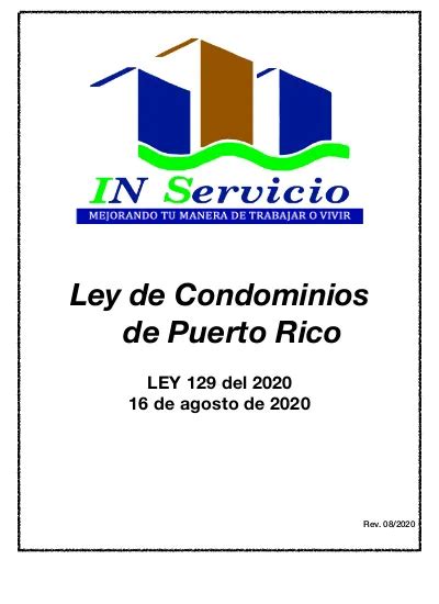 Ley De Condominios De Puerto Rico Ley Del De Agosto De