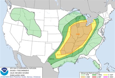 Storm Prediction Center Apr 8 2015 1730 UTC Day 2 Convective Outlook