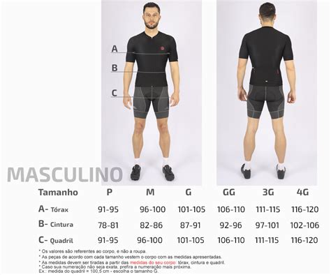 Tabela De Medidas Masculino Mauro Ribeiro Sports