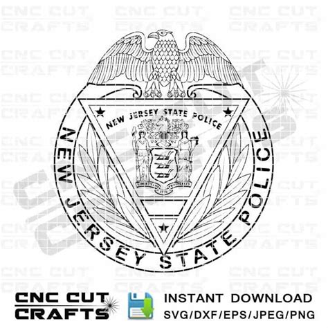 New Jersey State Police Svg Badge Patch Logo Monogram Without Number ...