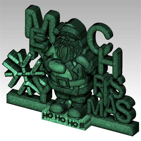 Joyeux Noël fichier STL du père Noël pour le modèle 3D de routeur CNC