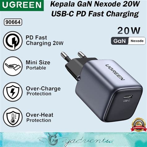 Jual Ugreen Kepala Adaptor Charger W Pd Fast Charging Usb Mfi Type C