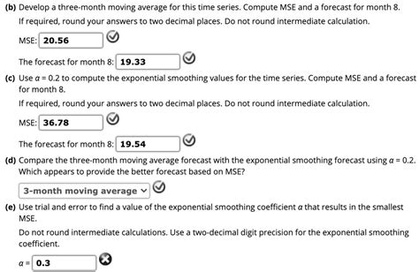 B Develop A Three Month Moving Average For This Time Series Compute